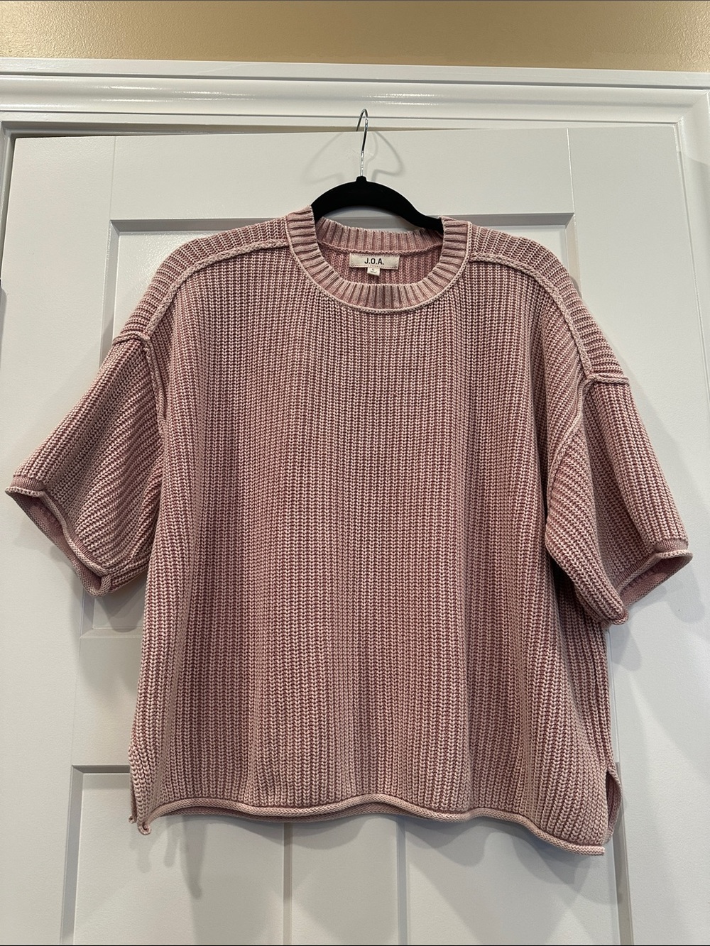 J.O.A. Short-Sleeve Sweater, Size Large